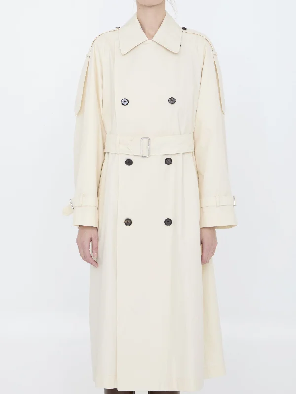 Burberry Long Trench In Gabardine